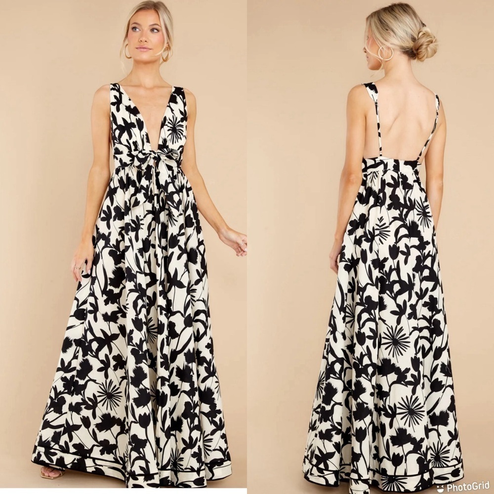 Aakaa Multi Print Maxi Dress